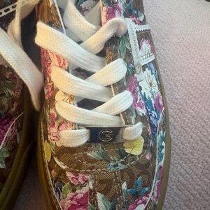 GBG Los Angeles Floral Canvas Sneakers with White Accents
